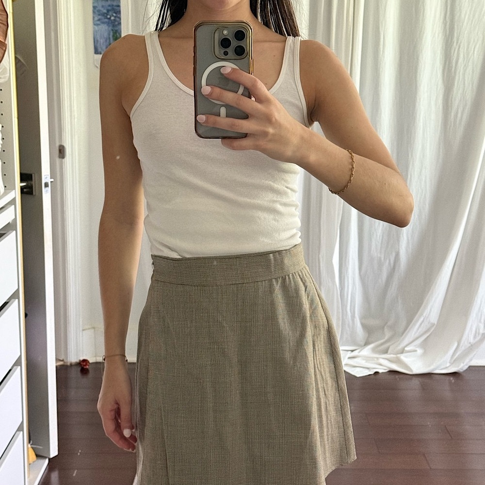 Barney’s New York A-Line Tan mini Skirt